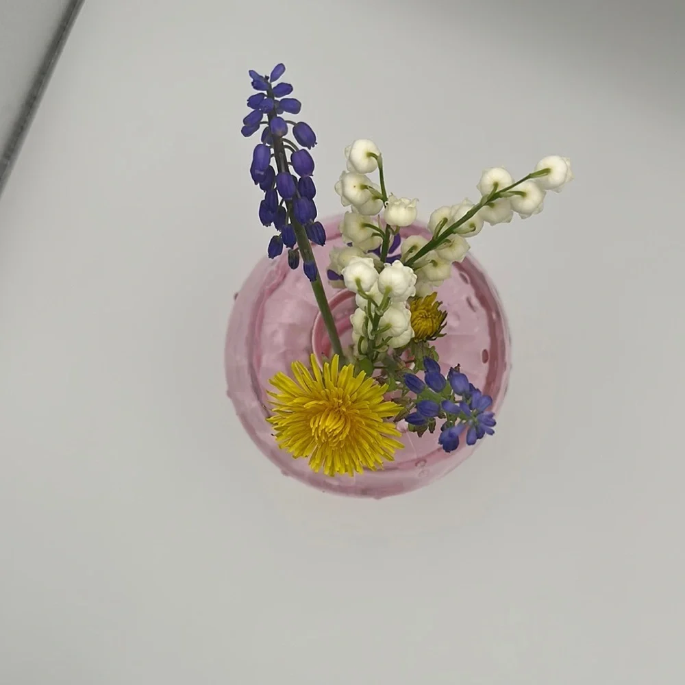 Pink Glass Mushroom Vase/Accent Piece